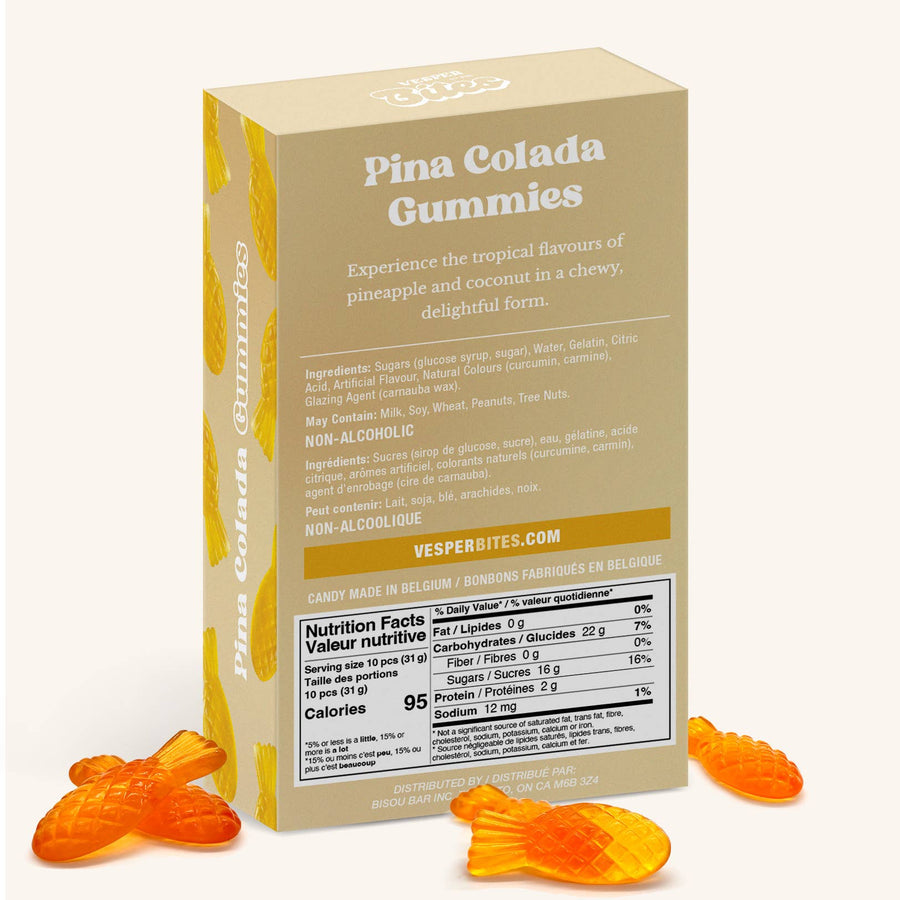 Vesper Bites -  Pina Colada Gummies, Chewy Candies, Alcohol-Free