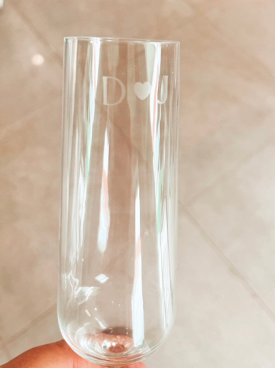 Personalised Etched Monogram Cocktail/Wine glass