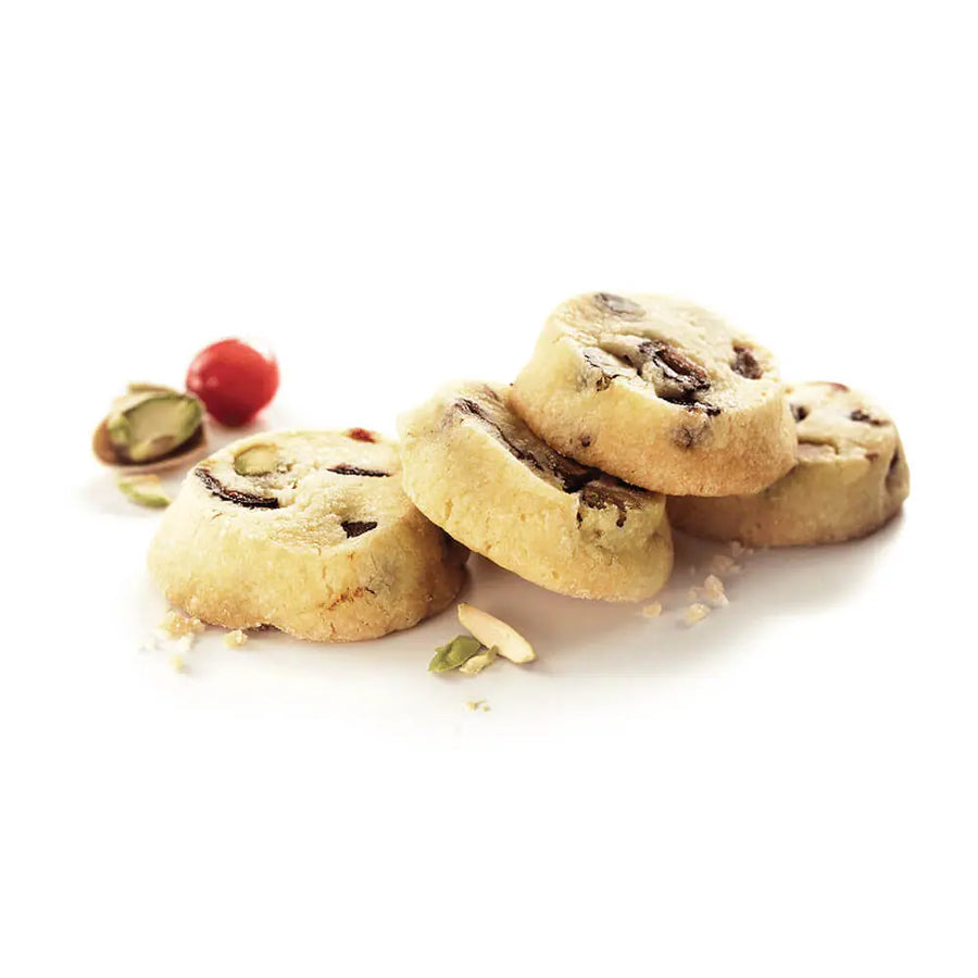 Whisk & Pin Pistachio & Cranberry Shortbread Bite-Size Cookies