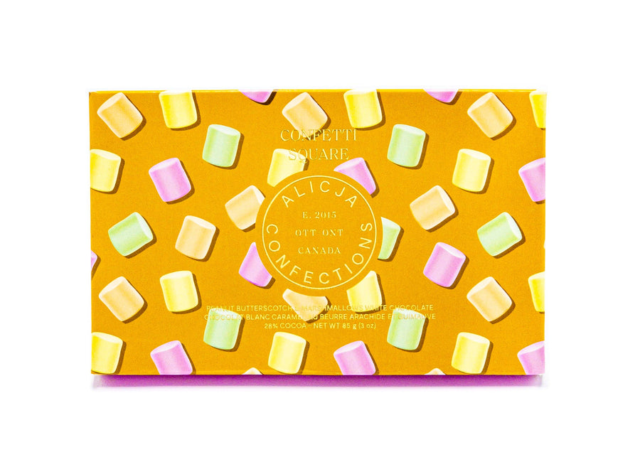 Alicja Confections - Confetti Square White Postcard Chocolate Bar