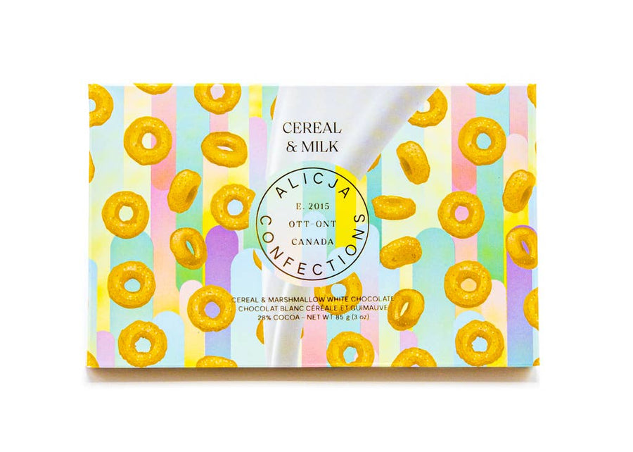 Alicja Confections - Cereal and Milk White Postcard Chocolate Bar