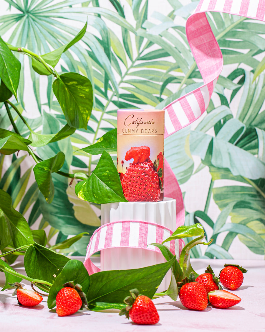 California Gummy Bears - Beverly Hills Sour Strawberry- Organic, Vegan & Sustainable