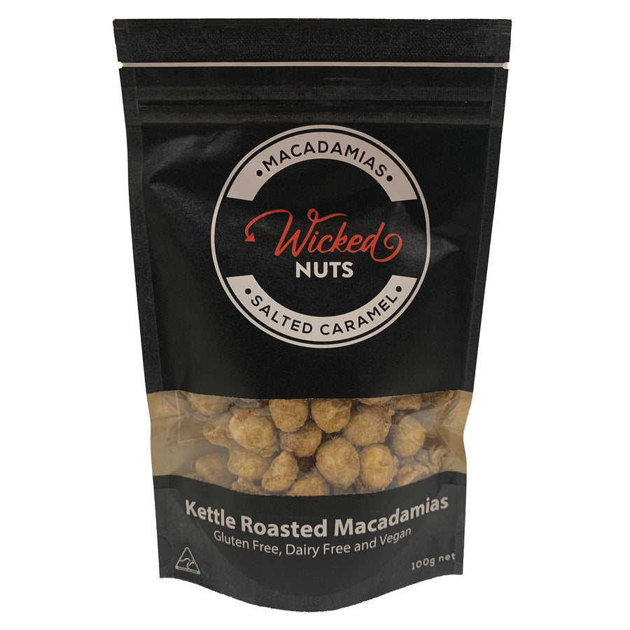 WICKED NUTS - Murray River Salt and Caramel Roasted Macadamias